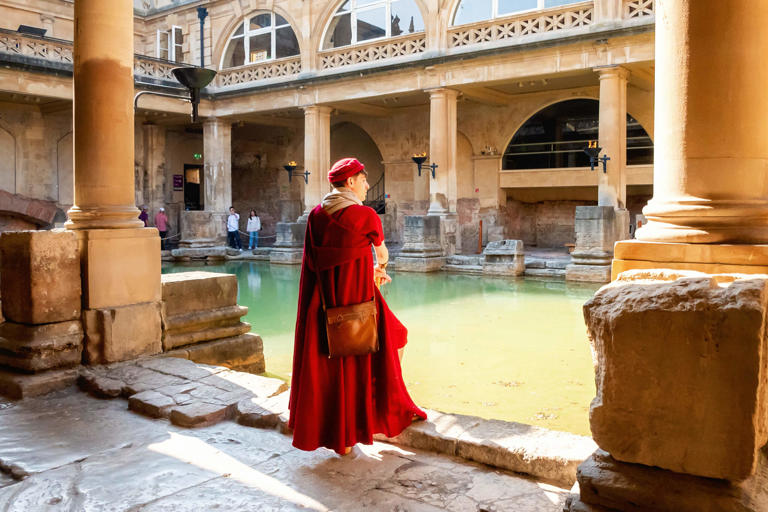 This travel blog post shares our photos and information about visiting the ancient Roman Baths in Bath, UK.