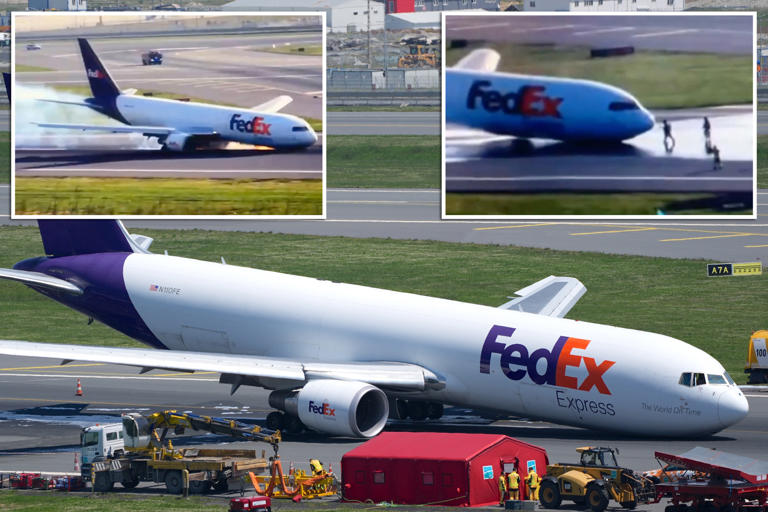 Boeing cargo plane makes emergency ‘belly’ landing after landing gear fails