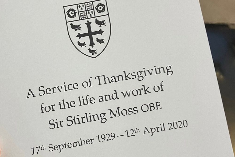 f1 champions remember sir stirling moss at london's westminster abbey