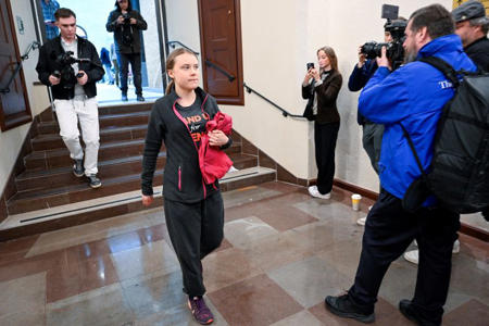 Greta Thunberg fined for blocking Swedish parliament entrance<br><br>