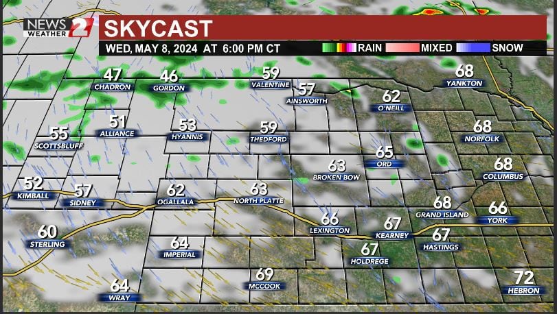 Dry With Cooler Temps And Calmer Winds Wednesday; Some Rain Thursday