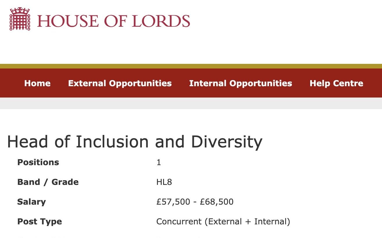 parliament hires diversity managers on £70,000 a year despite war on woke jobs
