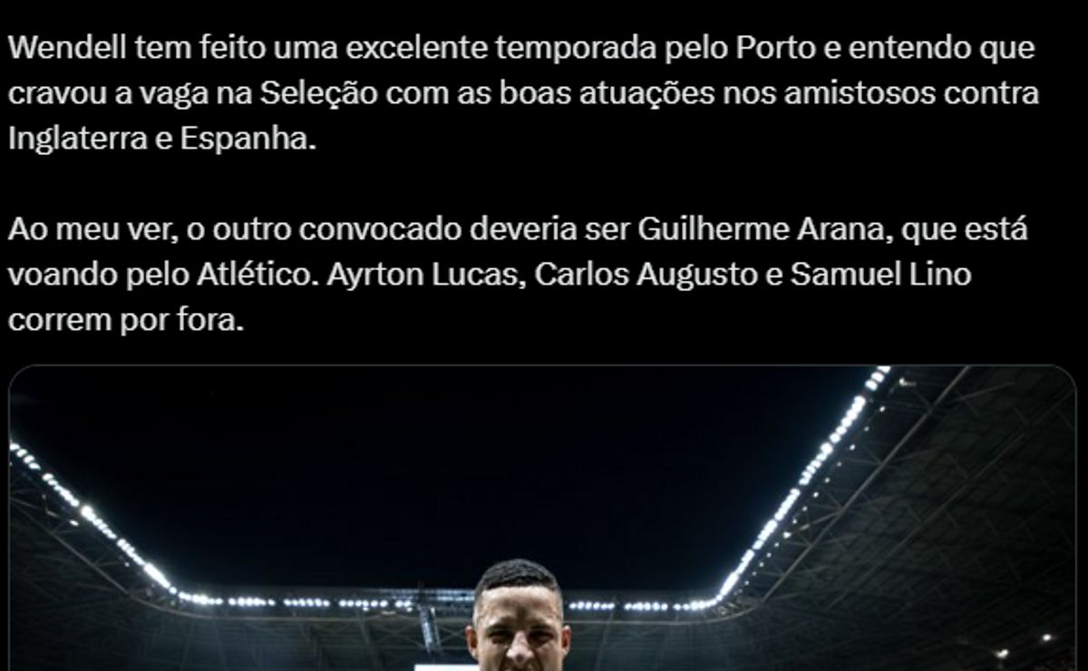 ayrton lucas é apagado da seleção brasileira e lateral-esquerdo aparece com grandes chances de convocação