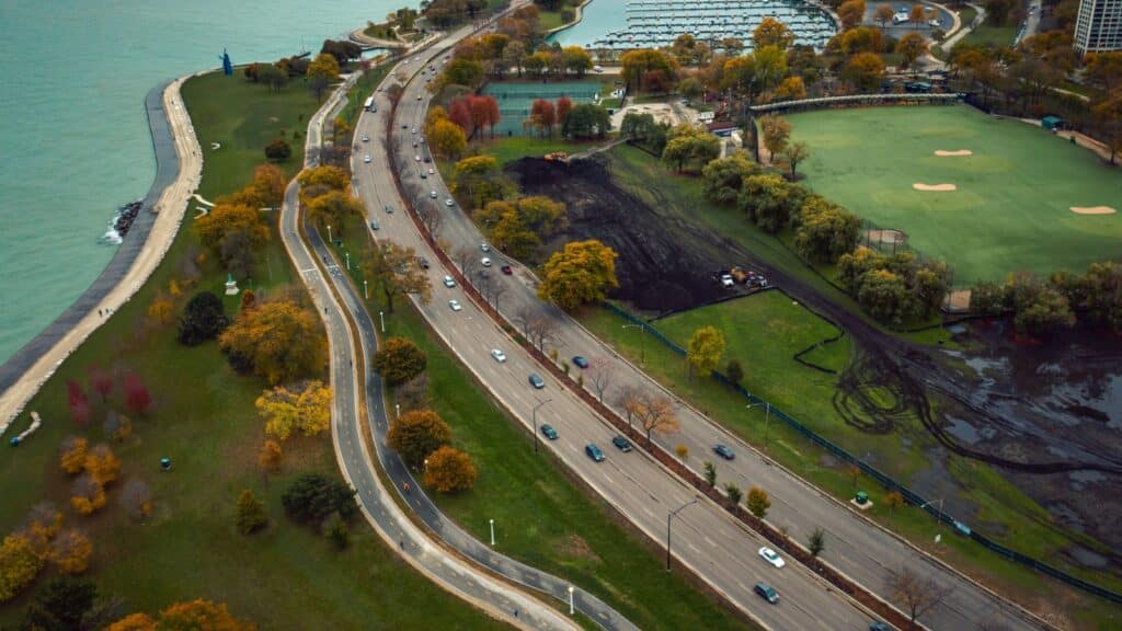 <p>Lined with spectacular beaches, phenomenal skyscrapers, and pristine blue waters, Lake Shore Drive is an expressway along Lake Michigan in Chicago. Towards the road’s northern end is Lincoln Park, filled with museums, golf courses, picnic hotspots, and bird sanctuaries, while towards the south lies the Museum of Science and Industry. </p><p>On this route, it is essential to visit a beach, play volleyball, sip an exotic cocktail, and go for a swim to get those muscles moving. You can also stop by the Navy Pier to catch an IMAX movie or go on a romantic boat tour.</p>