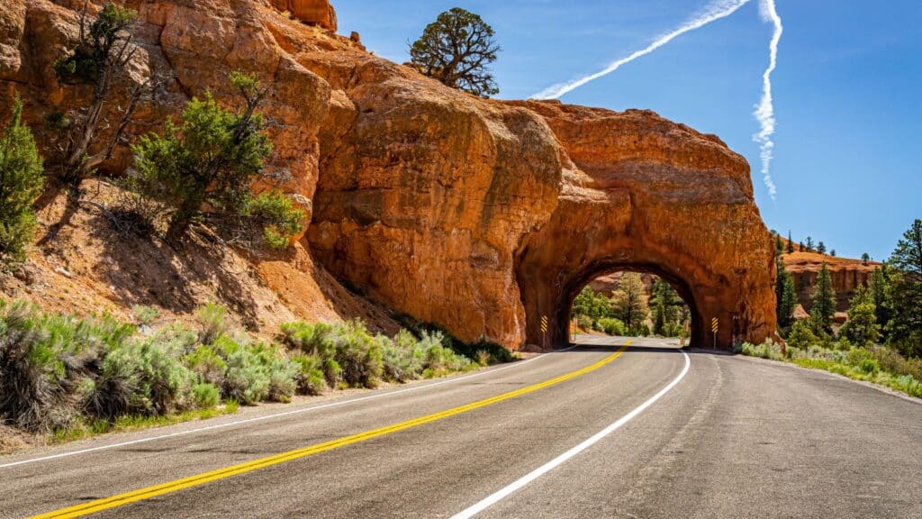 <p>Route 12 is a 124-mile strip of land filled with a gradient red hue, small towns with rich culture and history, and sandstone canyons that make for a mind-boggling site. Starting at  Panguitch and ending in Torrey, there are few entry and exit points, just miles of gorgeous natural sites.</p><p>Look out for the two red arches in Red Canyon, the distinct Grand Staircase Monument, lush pine groves at Boulder Mountain, and the enigmatic deserts near Capitol Reef.</p>