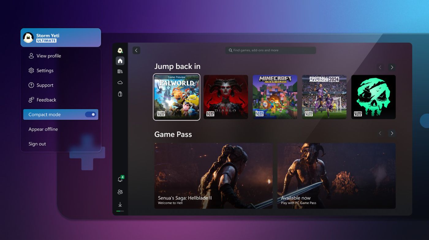 microsoft, the xbox app on windows is getting even more handheld-friendly
