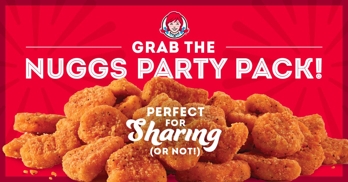 wendy's unveils new menu item nuggs party pack, free chicken nuggets every wednesday
