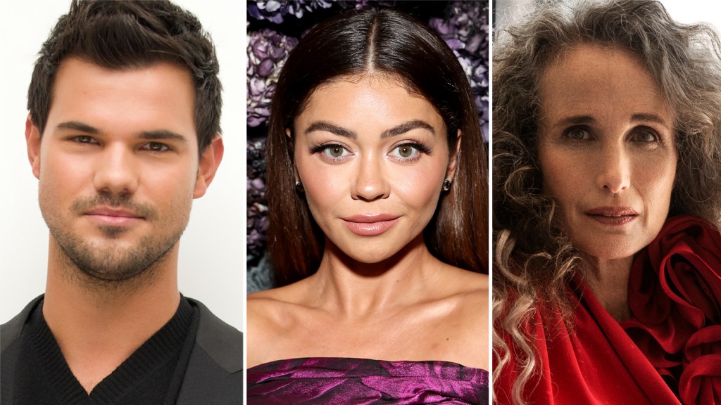 taylor lautner, sarah hyland & andie macdowell make a date with ‘the token groomsman' – cannes