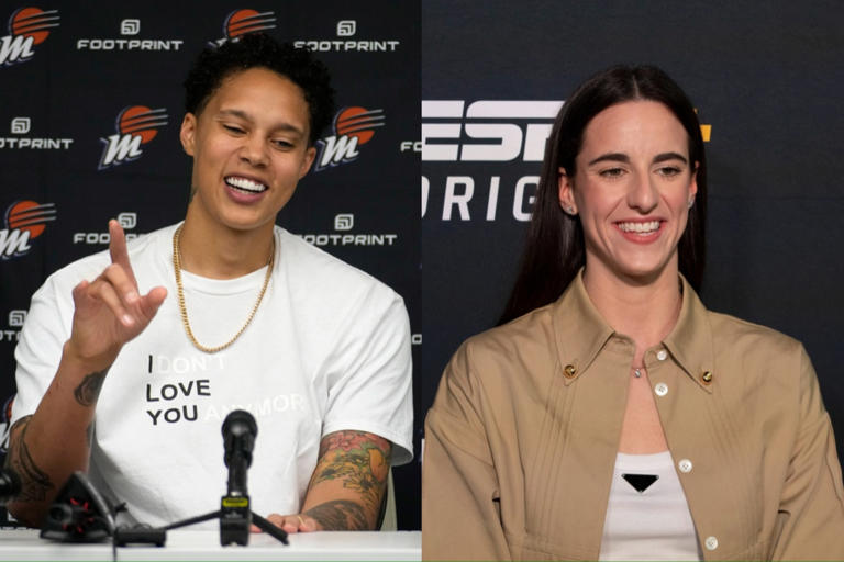 Brittney Griner (L) and Caitlin Clark were the top picks in their respective drafts.