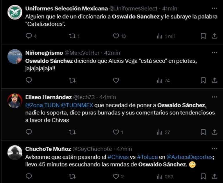 amazon, tudn: oswaldo sánchez es víctima de burlas por sus comentarios en el chivas vs toluca