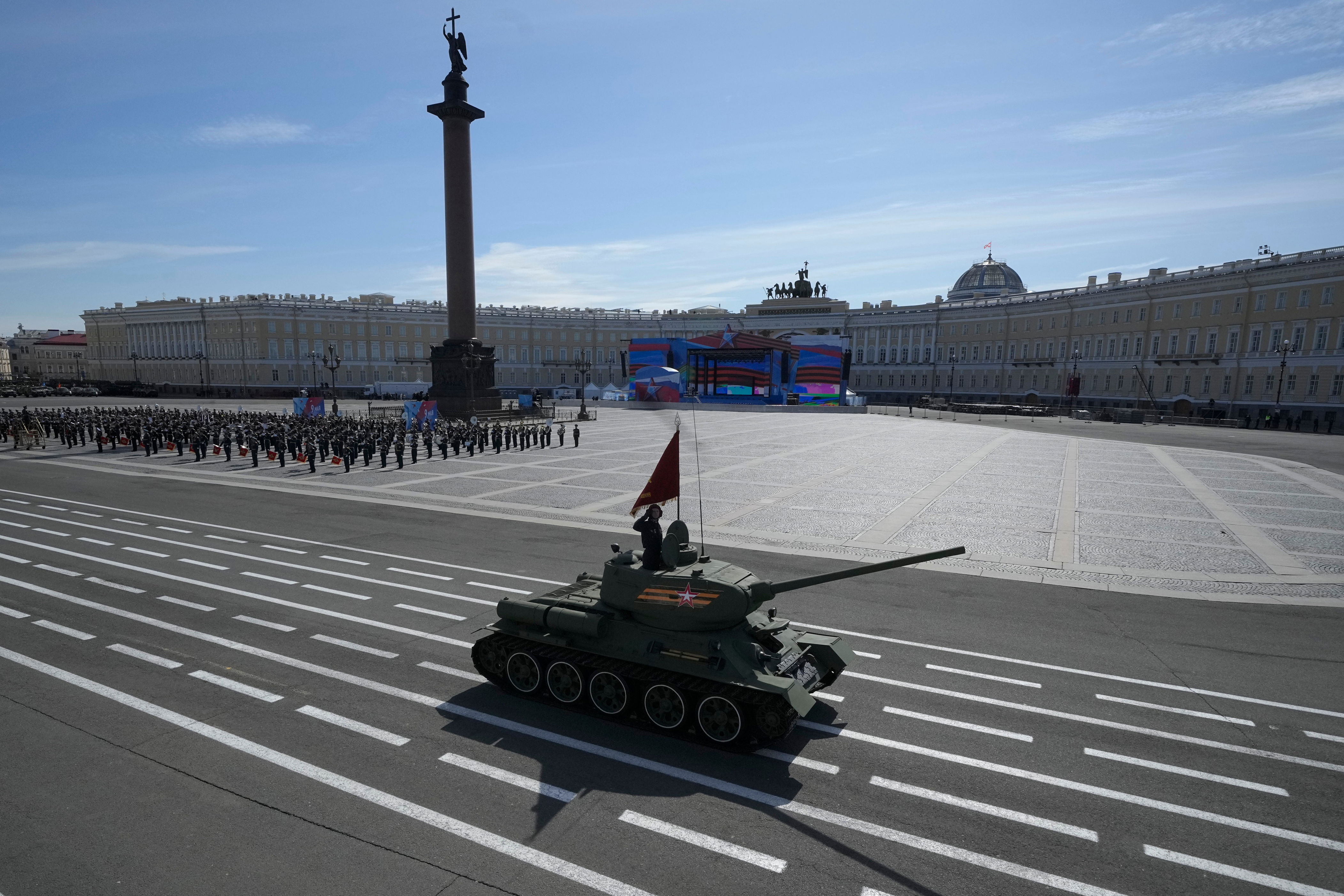 putin marks russia’s victory day parade with single tank for second year running