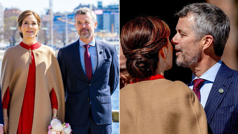Mary and Frederik kiss on Sweden state visit
