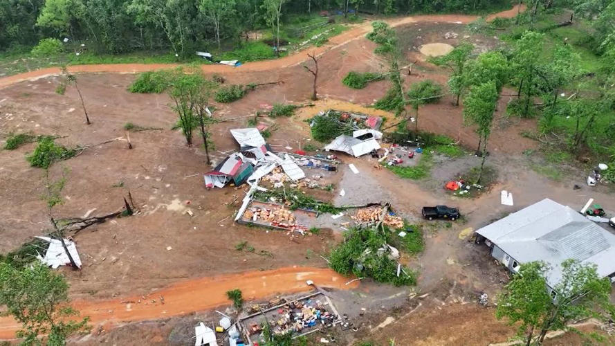 Drone video shows destruction after tornado hits Tennessee