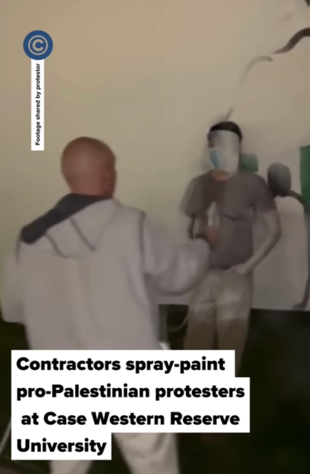 contractor paints over university gaza protesters to cover up a pro-palestine mural