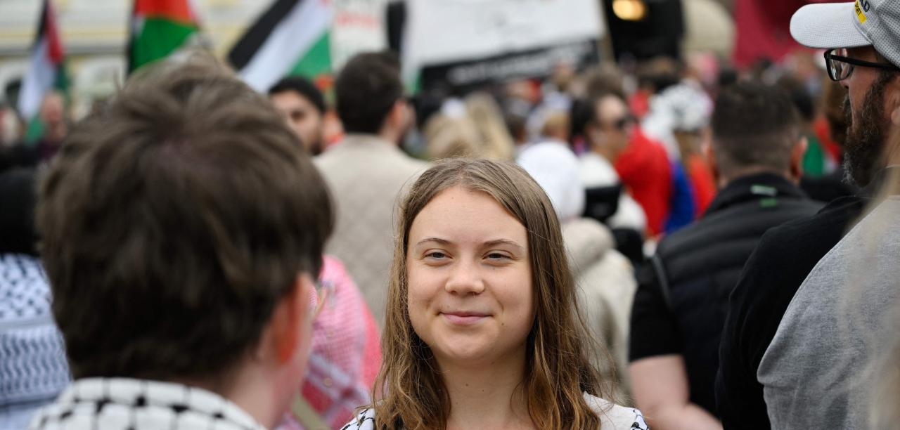 greta thunberg demonstriert gegen israel-teilnahme am esc