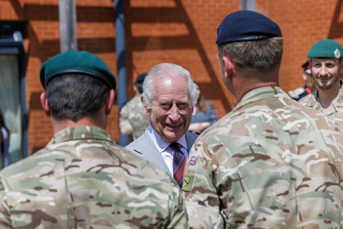 king charles jokes he’s ‘allowed out of cage’ on royal visit to army barracks after cancer diagnosis