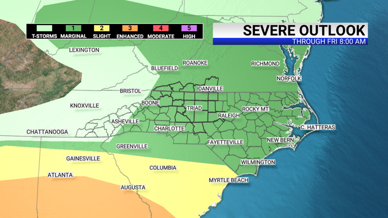 Severe weather chances reduced in Piedmont Triad