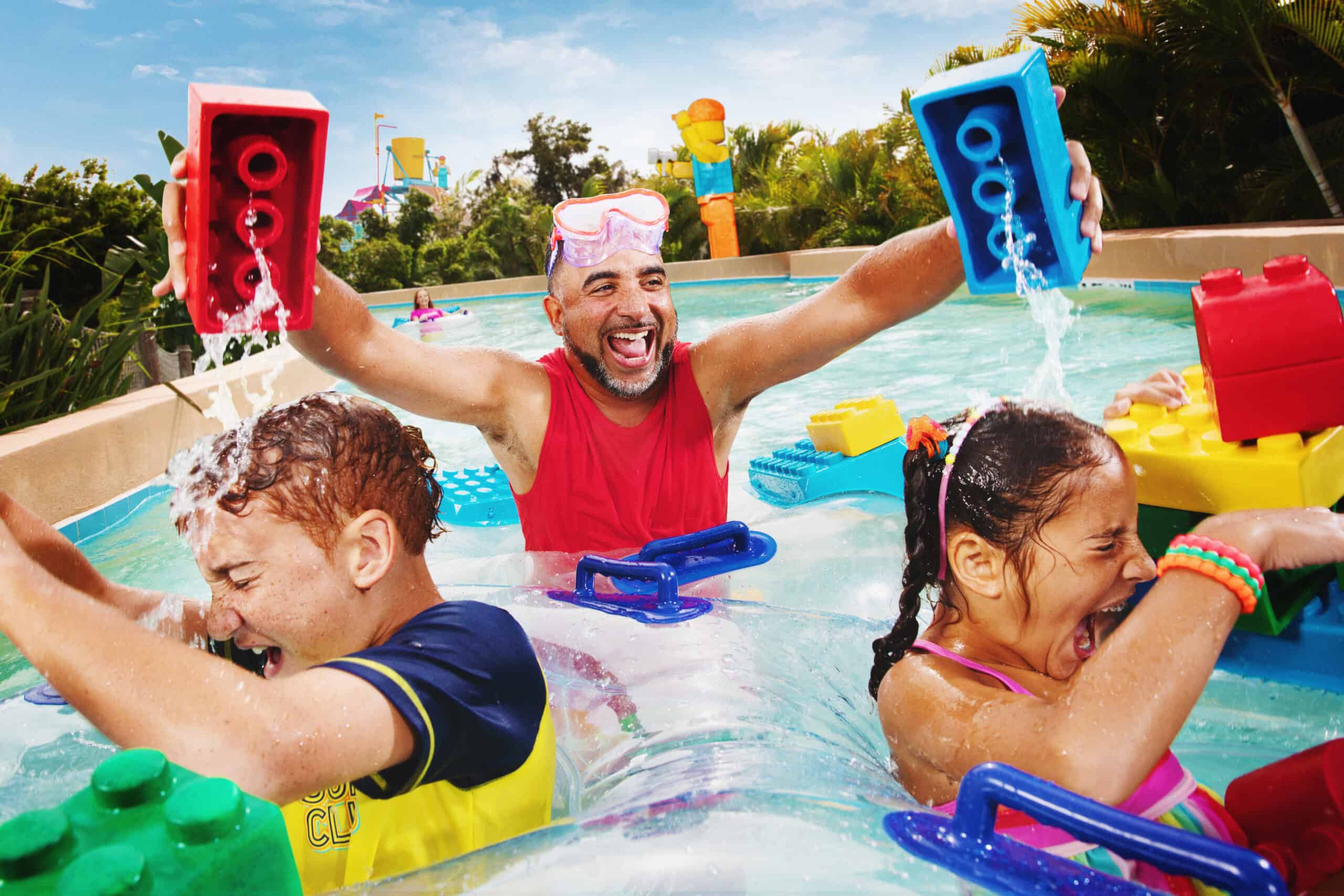 <p>Unlike Disney’s separate water parks, which require a $50 or more ticket, Legoland Florida’s water park is connected, and the additional cost is nominal, especially if you purchase it in advance.</p> <p>With over 12 waterslides for kids of all ages, a wave pool, The Joker Soaker complex for elementary-aged kids, and a lazy river to float the hours away, we spent most of our first day in the water park And in true Legoland fashion, they have water-based Lego building activities, including a boat version of Build and Test, my son’s top pick for the park’s best attraction.</p>