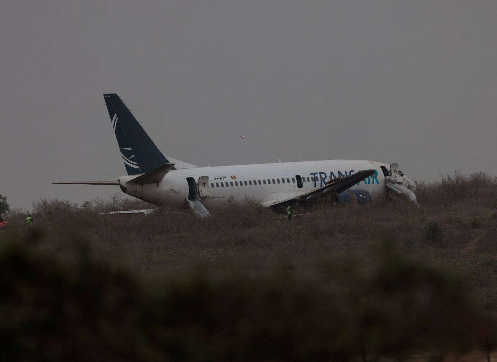plane skids off runway in senegal, injuring at least 10
