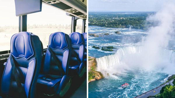 This luxury bus from Toronto to Niagara Falls has free snacks, single seats and $10 tickets