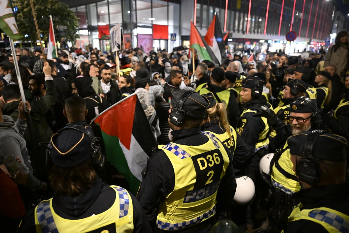 thousands of pro-palestinian protesters march in sweden against israel’s eurovision appearance