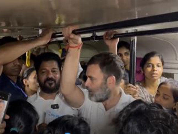 Rahul Gandhi, Telangana CM Revanth travel on TRTC bus in Hyderabad (Photo/ANI)