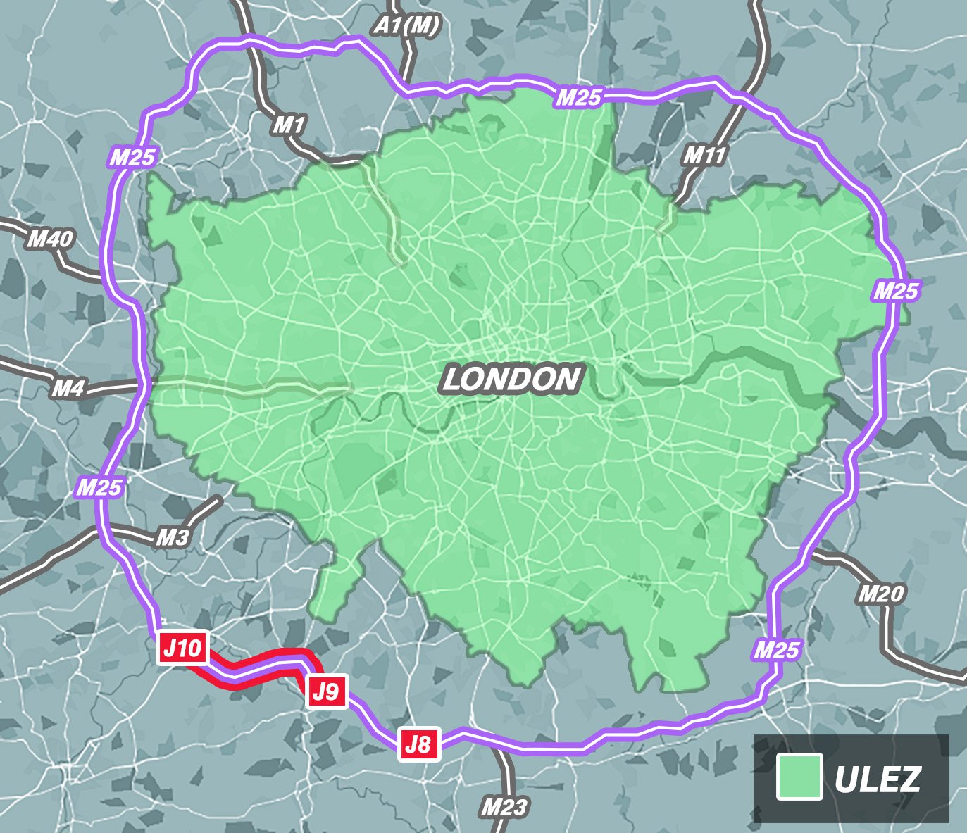 map shows where huge chunk of m25 will be closed from tonight