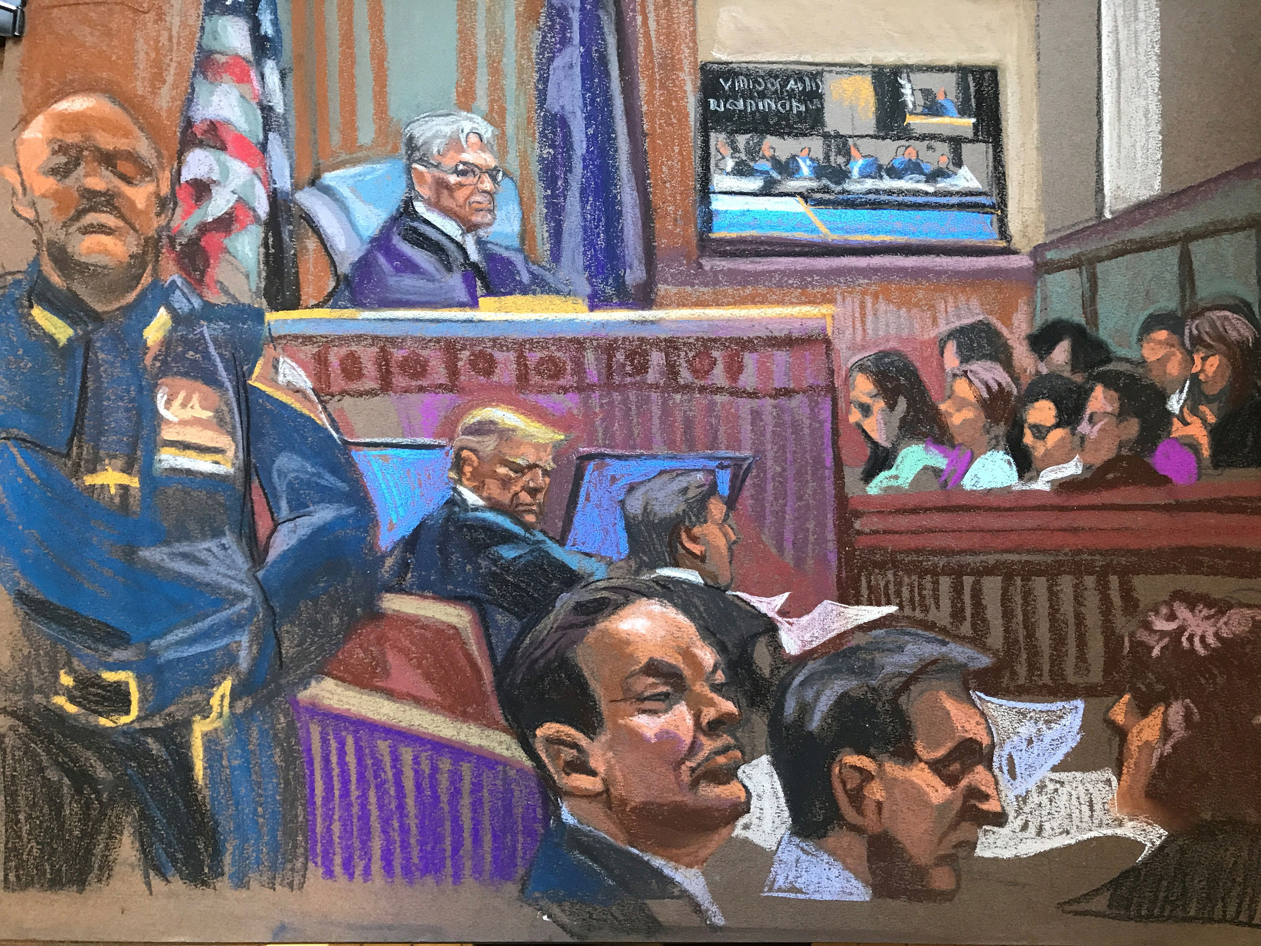 how sketch artists at trump’s hush money trial capture what cameras can’t