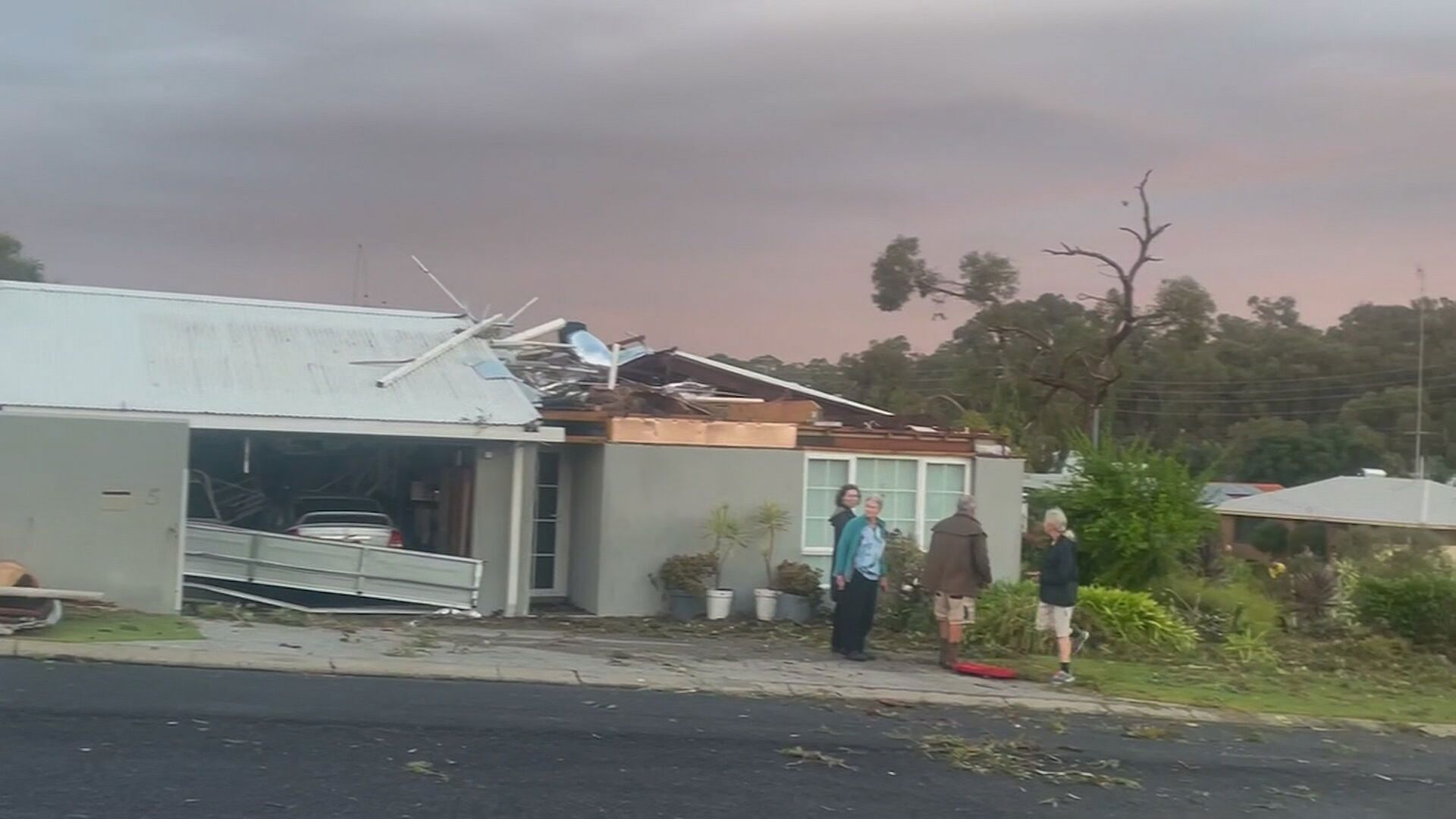 tornado rips roofs from homes, recreation centre south of perth