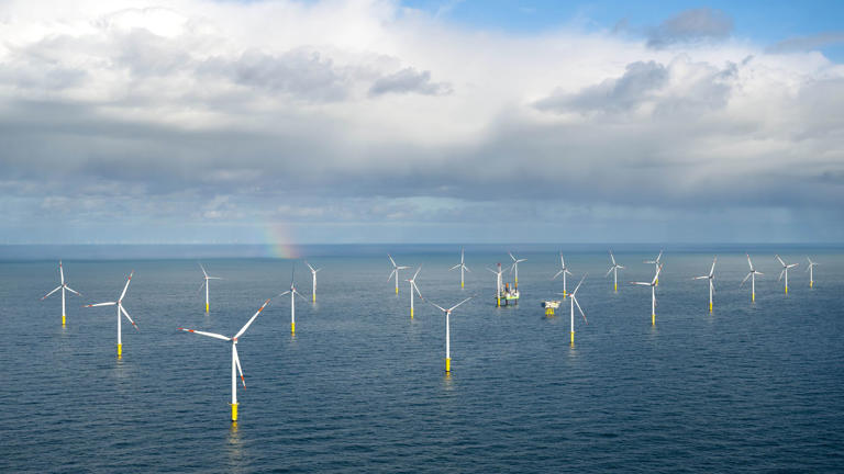 The Riffgat offshore wind farm, around 15 kilometers north of the island of Borkum.
