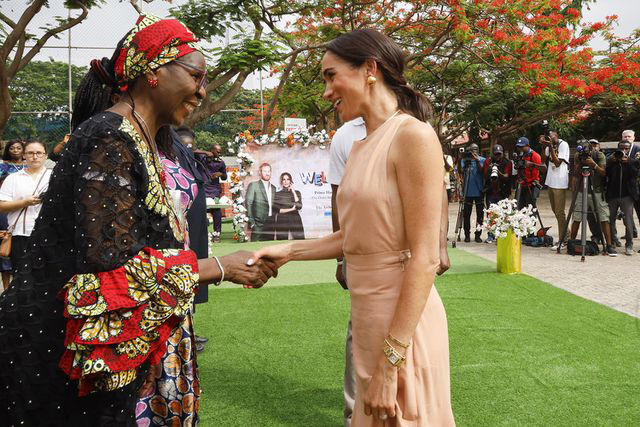 Andrew Esiebo/Getty Meghan, Duchess of Sussex visit Lightway Academy on May 10, 2024 in Abuja, Nigeria.