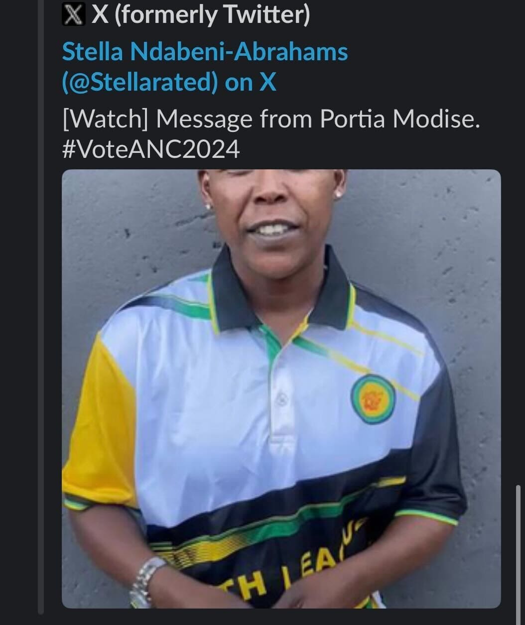 portia modise's tweet suffers backlash and is deleted after she called south africa to vote for the anc