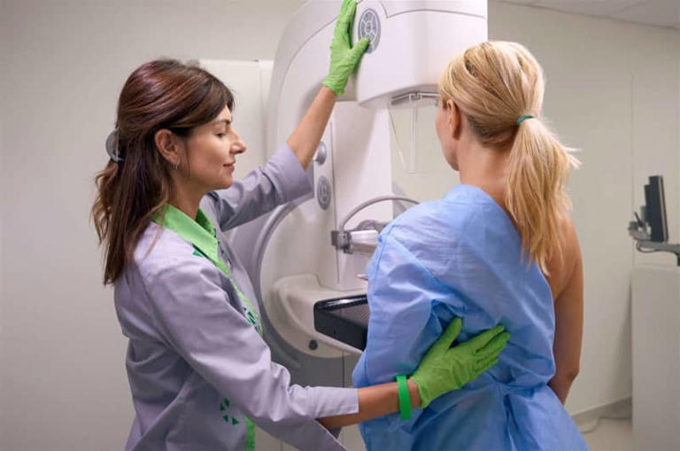 A mammogram is carried out