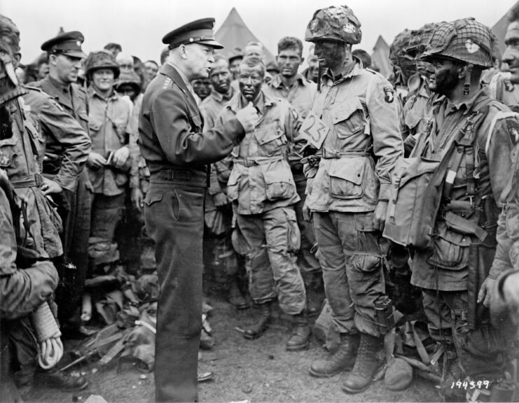 <p>After the Japanese attack on Pearl Harbor on December 7, 1941, Eisenhower was called to Washington, DC, with Gen. George Marshall asking him to help plan the nation's war strategy. Just under a year later, he was named Supreme Commander Allied Expeditionary Force of the North African Theater of Operations (NATOUSA) and quickly learned how to lead in times of great crisis while commanding his men throughout <a href="https://www.warhistoryonline.com/world-war-ii/battle-for-north-africa.html" rel="noopener">Operation Torch</a>. Following this, he led the <a href="https://www.warhistoryonline.com/news/operation-husky-2.html" rel="noopener">Allied invasion of Sicily</a>.</p> <p>In December 1943, President Franklin D. Roosevelt declared Eisenhower the Supreme Allied Commander. While in this role, he oversaw the <a href="https://www.warhistoryonline.com/world-war-ii/320th-barrage-balloon-battalion.html" rel="noopener">Allied invasion of Normandy</a> and the larger movement through France and the rest of German-occupied Europe. He also made a concerted effort following the war to <a href="https://www.warhistoryonline.com/world-war-ii/eisenhower-holocaust-remembrance.html" rel="noopener">document the atrocities</a> committed by the German regime, to ensure what they did was never forgotten or misconstrued.</p> <p><strong>More from us:</strong> <a href="https://www.warhistoryonline.com/world-war-ii/johnnie-johnson.html" rel="noopener">Johnnie Johnson: The Highest-Scoring Western Allied Air Ace of World War II</a></p> <p>Eisenhower was incredibly popular among the American public following WWII, leading his constituents to recommend he try his hand at running for president. His campaign was successful, and he served from 1953-61. He was also promoted to the prestigious rank of five-star general in 1944.</p>