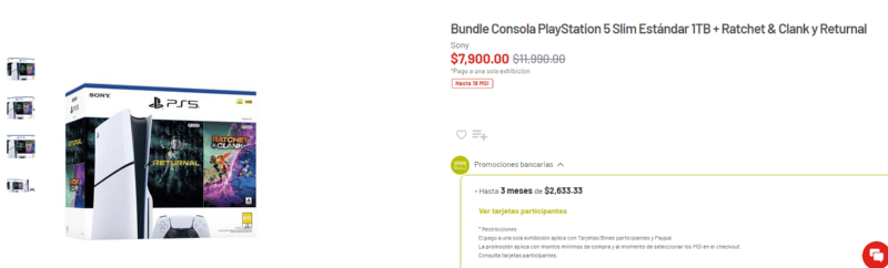 soriana vende a precio de outlet en el hot sale: consola playstation 5 slim + ratchet & clank y returnal