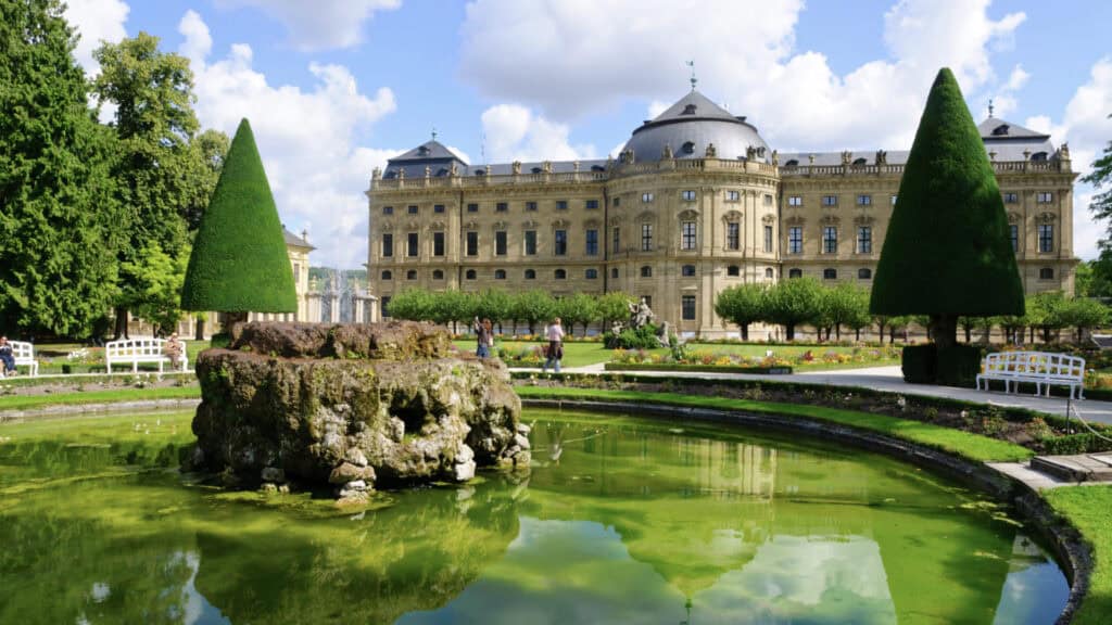 <p>Another of the great palaces in Europe is the Wurzburg Residenz, which took inspiration from the architecture in different European countries. 40 rooms are open for the public to explore. These include many frescoes by the renowned Italian painter Tiepolo and the world’s biggest fresco.</p>