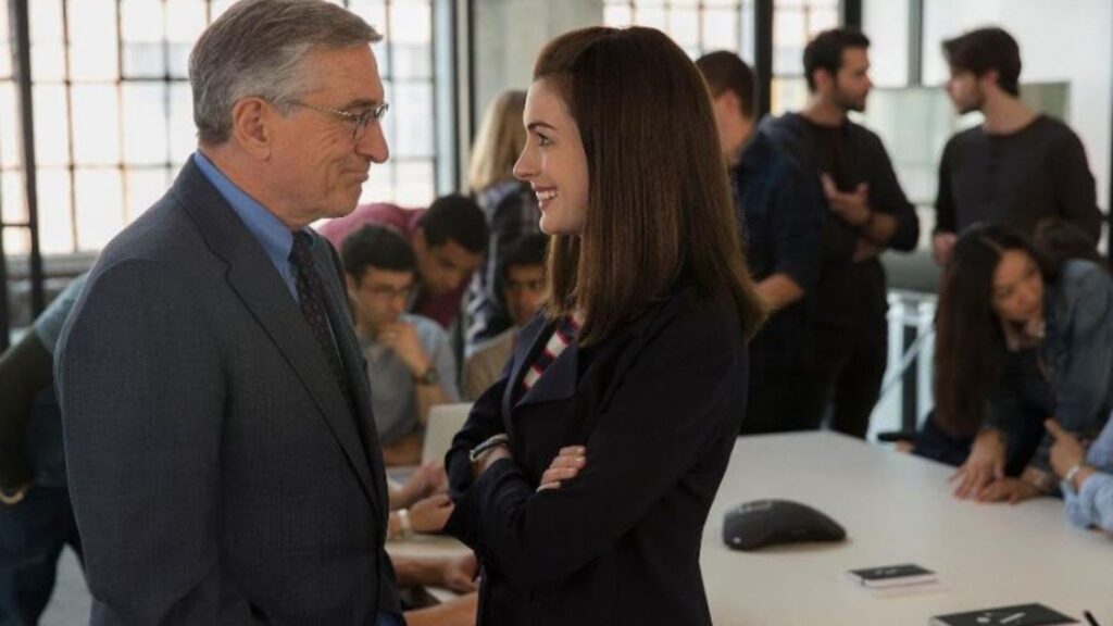 <p><span>At first glance, you might not consider </span><em><span>The Intern</span></em><span> a movie that teaches you important lessons, but there’s always a hidden meaning. Starring the exceptional duo of Anne Hathaway and Robert De Niro, this light-hearted comedy film teaches one about the importance of intergenerational collaboration at a tech startup. You will understand the delicacy of mentorship and learn to appreciate the wisdom of your seniors without dismissing them. </span></p>