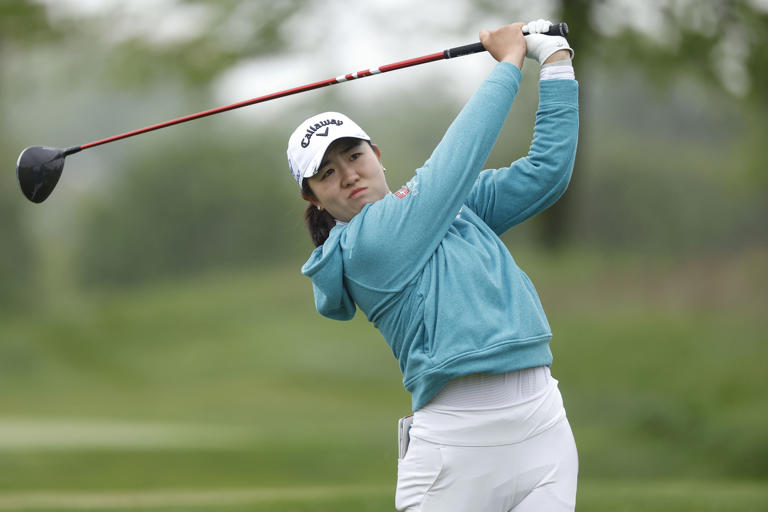 Rose Zhang was one of seven golfers who withdrew from the tournament due to an illness. (Sarah Stier/Getty Images)