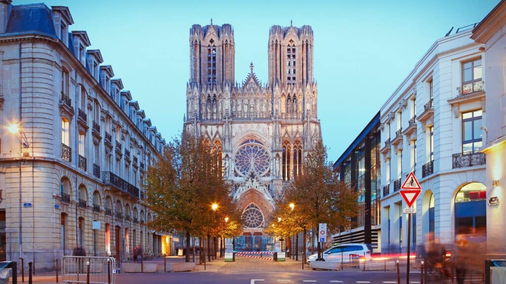 <p>Reims, though unofficially, is considered the capital of the Champagne region. The city offers numerous tastings and historic cellar tours daily, making it a perfect destination for champagne lovers. Visitors can also explore the city’s iconic Nôtre Dame Cathedral.</p>