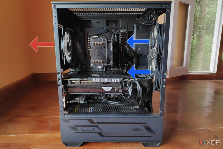 An MSI MAG Forge 110R with two intake fans and one exhaust