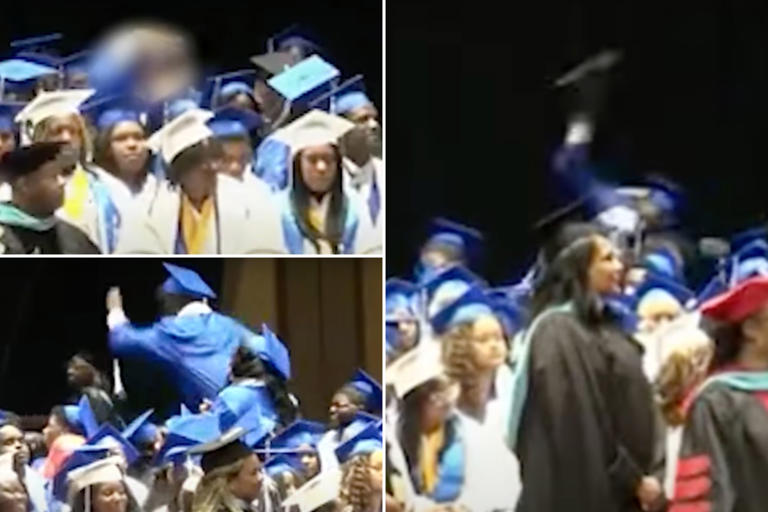Tennessee high school graduate throws his diploma, brawls with student after he’s kicked out of ceremony