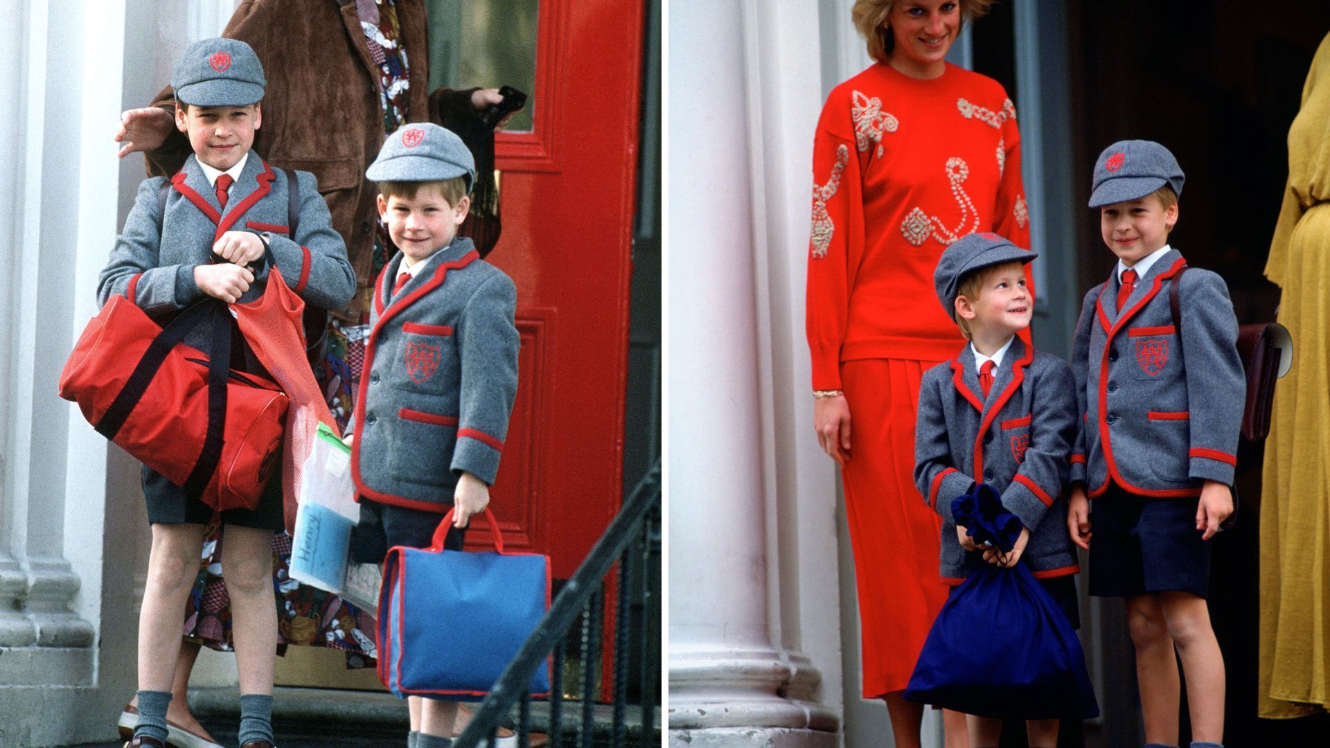 <p>                     Is there anything more heartwarming than a first-day back-to-school photo? Most parents would argue it's a day of mixed emotions - watching their children blossom but also realising they're growing up quickly.                   </p>                                      <p>                     In snaps of William and Harry heading off to Wetherby School, Notting Hill, a young Harry can't help but look back to his older brother for some moral support on the big change as Princess Diana looks on lovingly.                   </p>