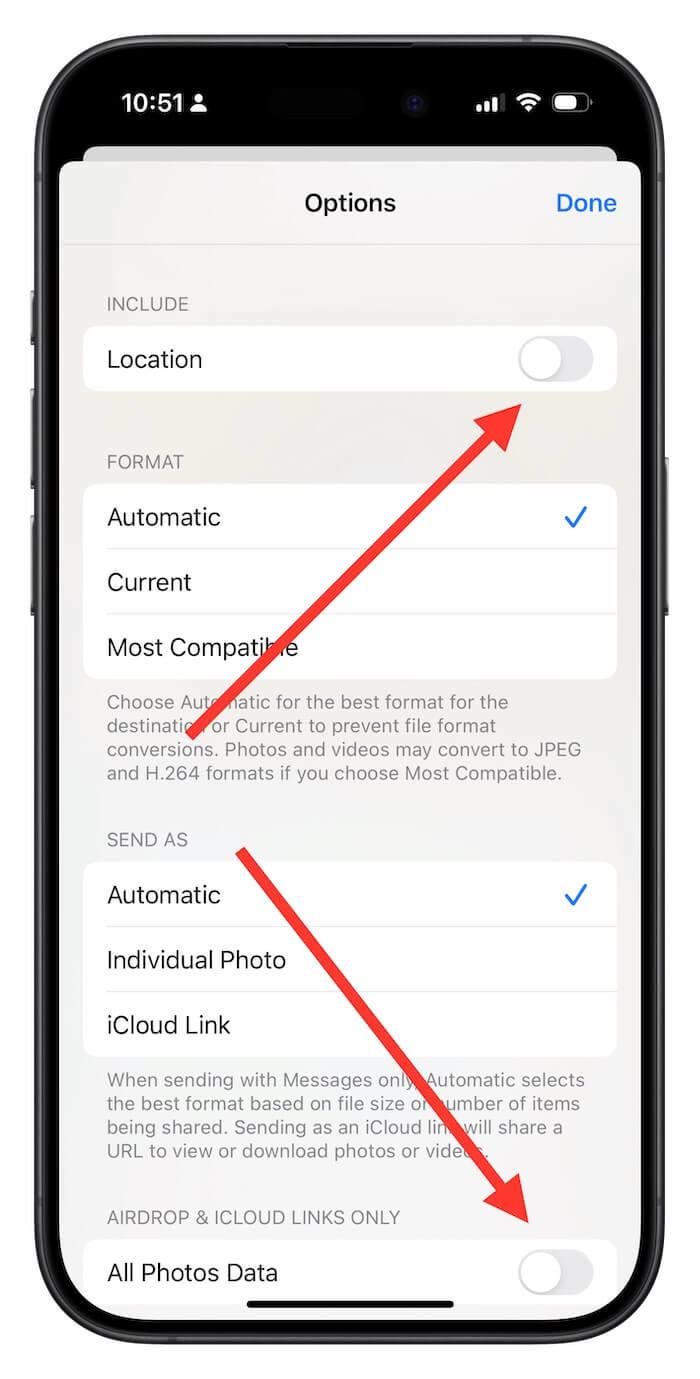 Remove location and data from photos on iPhone