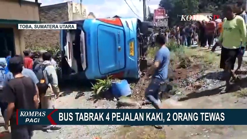 Sopir Ngantuk, Bus Pariwisata Rombongan Jakarta Tabrak 4 Pejalan Kaki ...