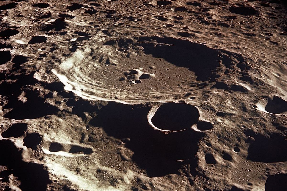 The Daedalus crater on the far side of the moon as seen from the Apollo 11 spacecraft (NASA)