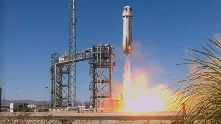 Blue Origin's NS-25 mission launches carrying six passengers on Sunday, May 19.