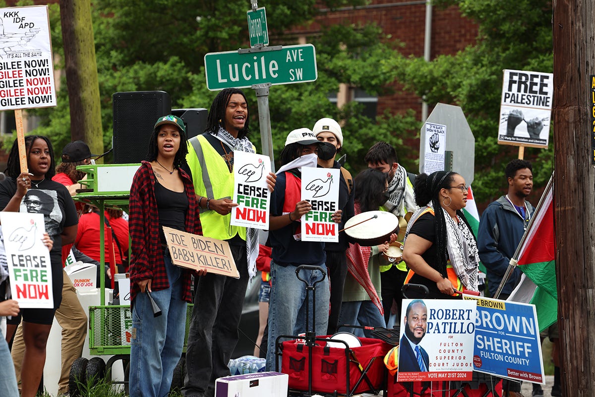 Israel-Hamas war protestors gather outside Biden graduation speech at ...