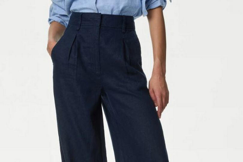 shoppers race to buy 'fabulously chic' m&s linen trousers that 'contour the tummy area'