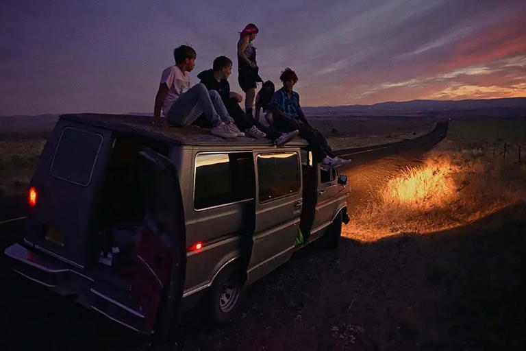 Five teenagers embark on a 500-mile road trip crossing the lines between documentary and fiction in "Gasoline Rainbow."