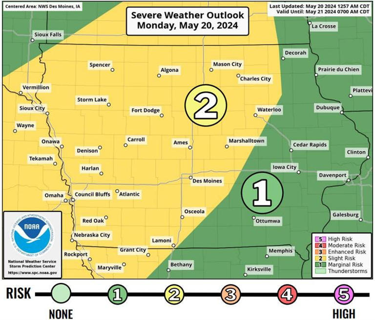 Storms expected Monday night and higher risks for severe weather comes ...